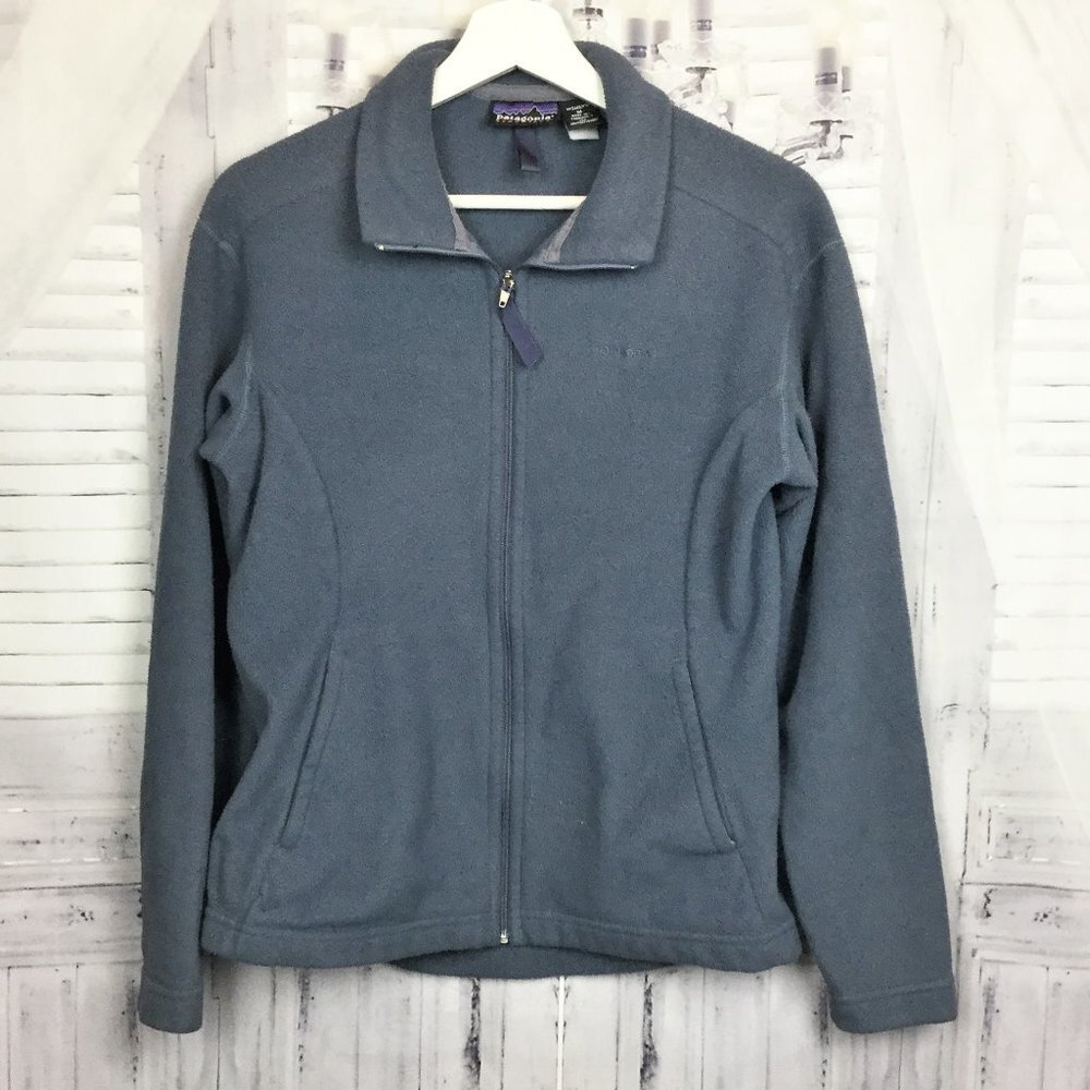 Patagonia Fleece Jacket Full Zip Gray Fitted M